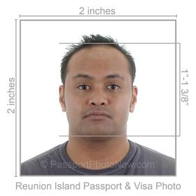 Reunion Island Passport & Visa Photo requirement