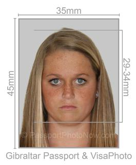 Gibraltar Passport & Visa Photo requirement